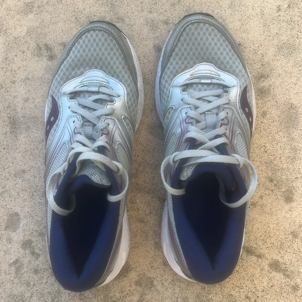 Saucony Cohesion 12 Grey/Purple Women's Running Sneakers Size 8.5